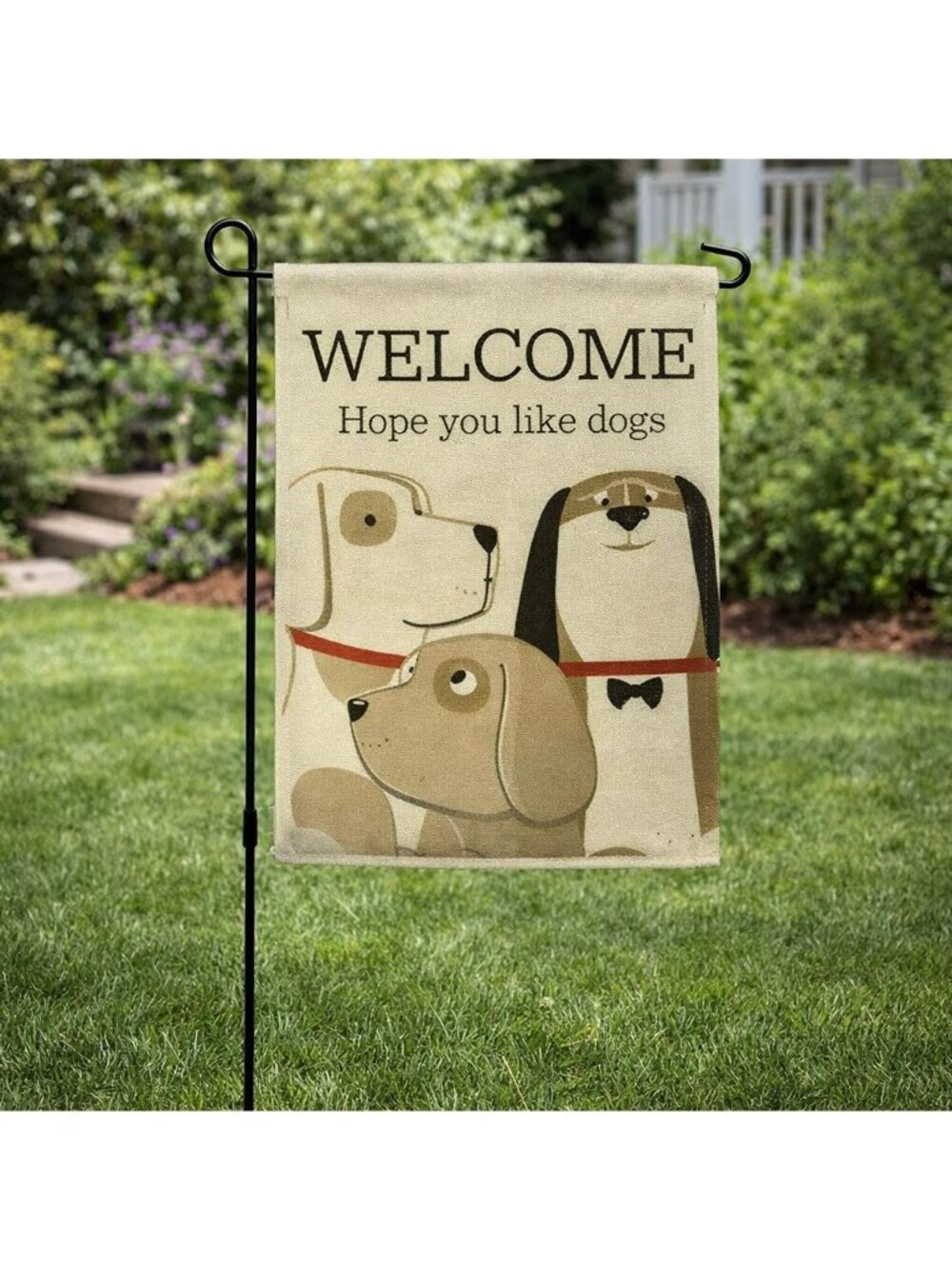 Welcome Dog Garden Flag Funny Double Sided Dog Lover Yard Decor‎